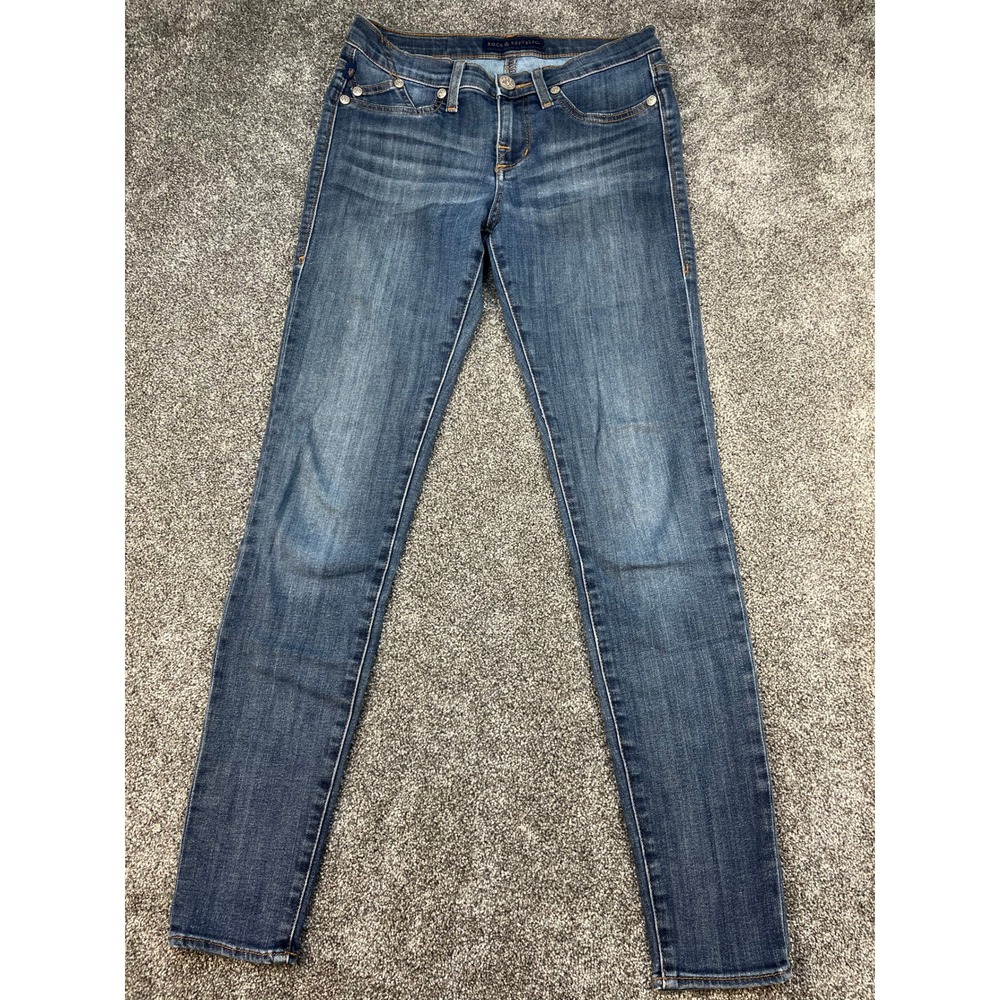 Rock & Republic Kasandra Slimming Low Rise Skinny Jeans Women's 6 Medium Wash
